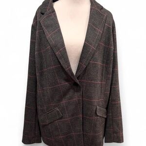 Torrid Pink and Brown Plaid Blazer